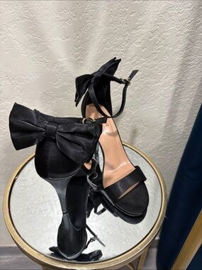 Apt. 9 Black Bow Ankle-Strap High Heels